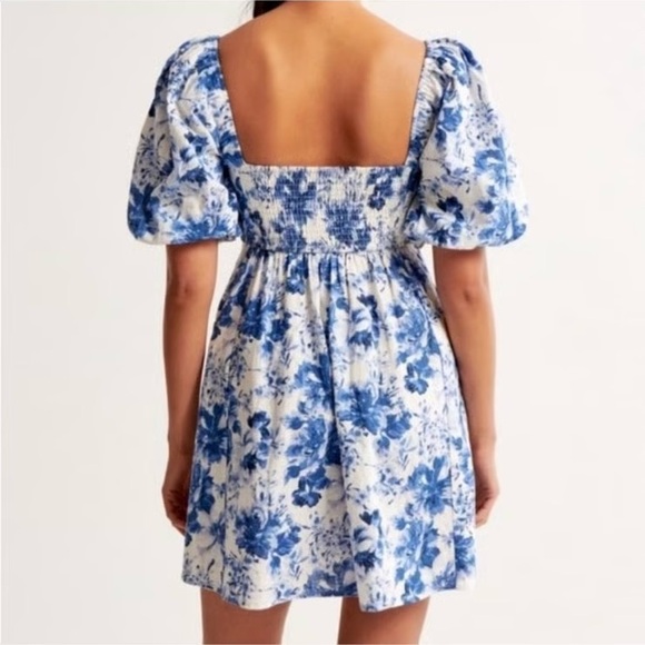 Abercrombie & Fitch The A&F Emerson Poplin Puff Sleeve Mini Dress Small Floral - Picture 3 of 14